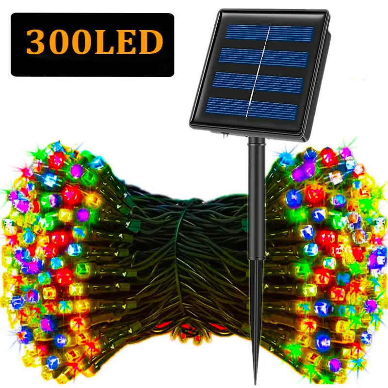 LED Solar String Lights 300LED 8 Modes Solar Powered Xmas Outdoor Lights Waterproof Starry Christmas Fairy Lights