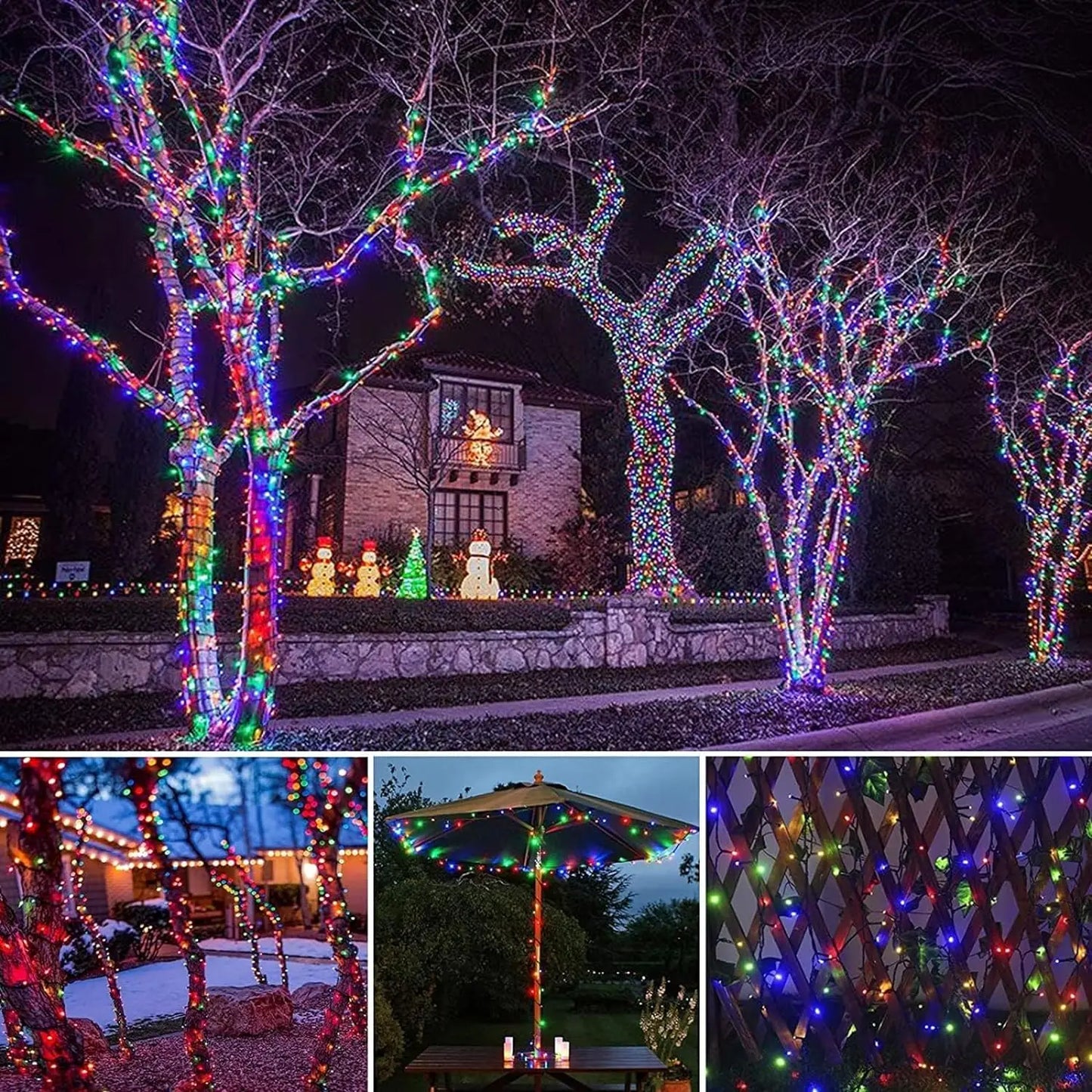 LED Solar String Lights 300LED 8 Modes Solar Powered Xmas Outdoor Lights Waterproof Starry Christmas Fairy Lights