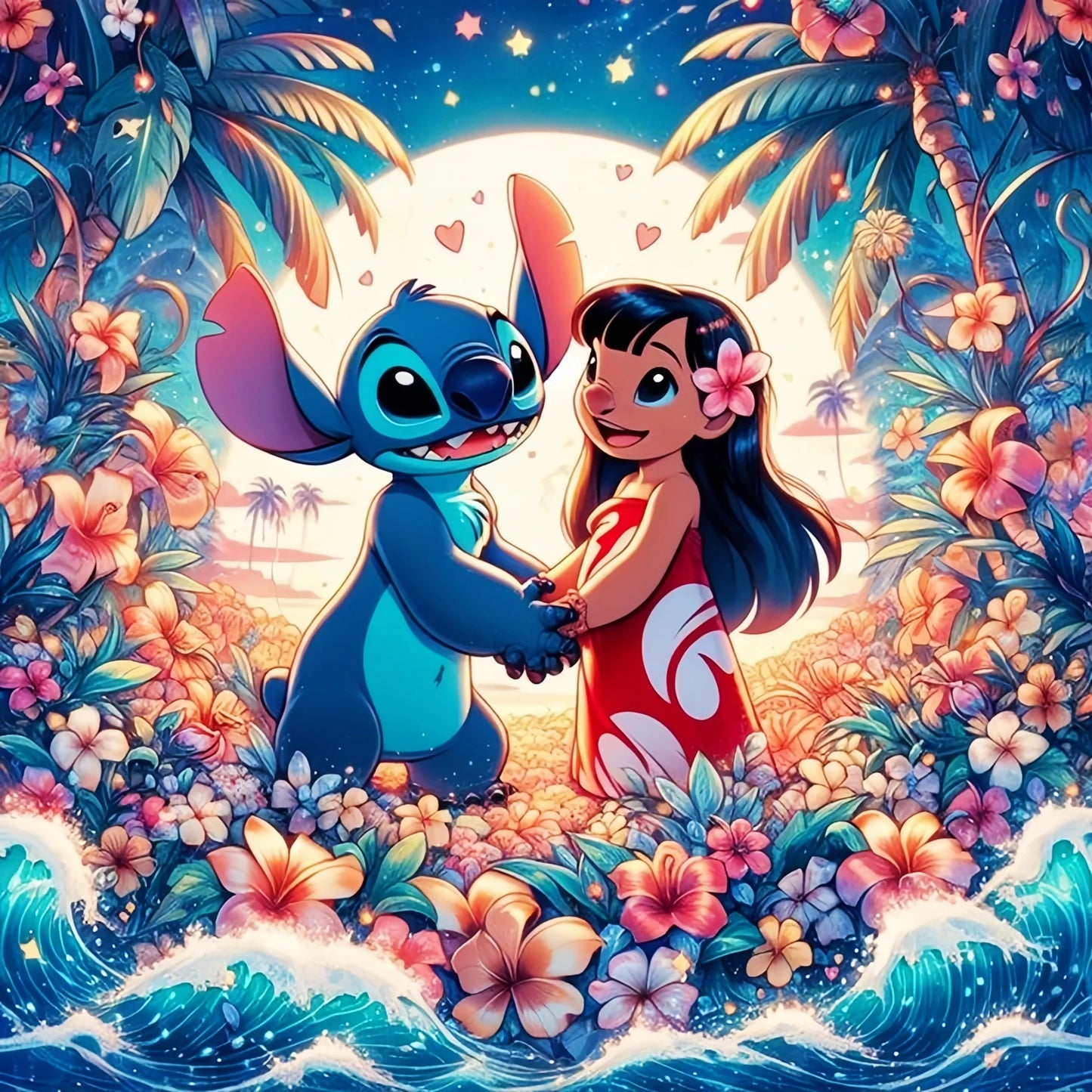 Disney Diamond Mosaic Lilo Stitch Painting Full round Stitch Embroidery Cartoon Picture Rhinestones New Arrival Decor for Home